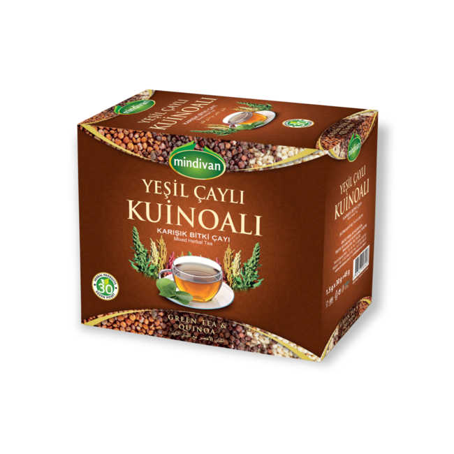 Mindivan - Kinoalı Yeşil Çaylı Bitki Çayı 30 Süzen Poşet