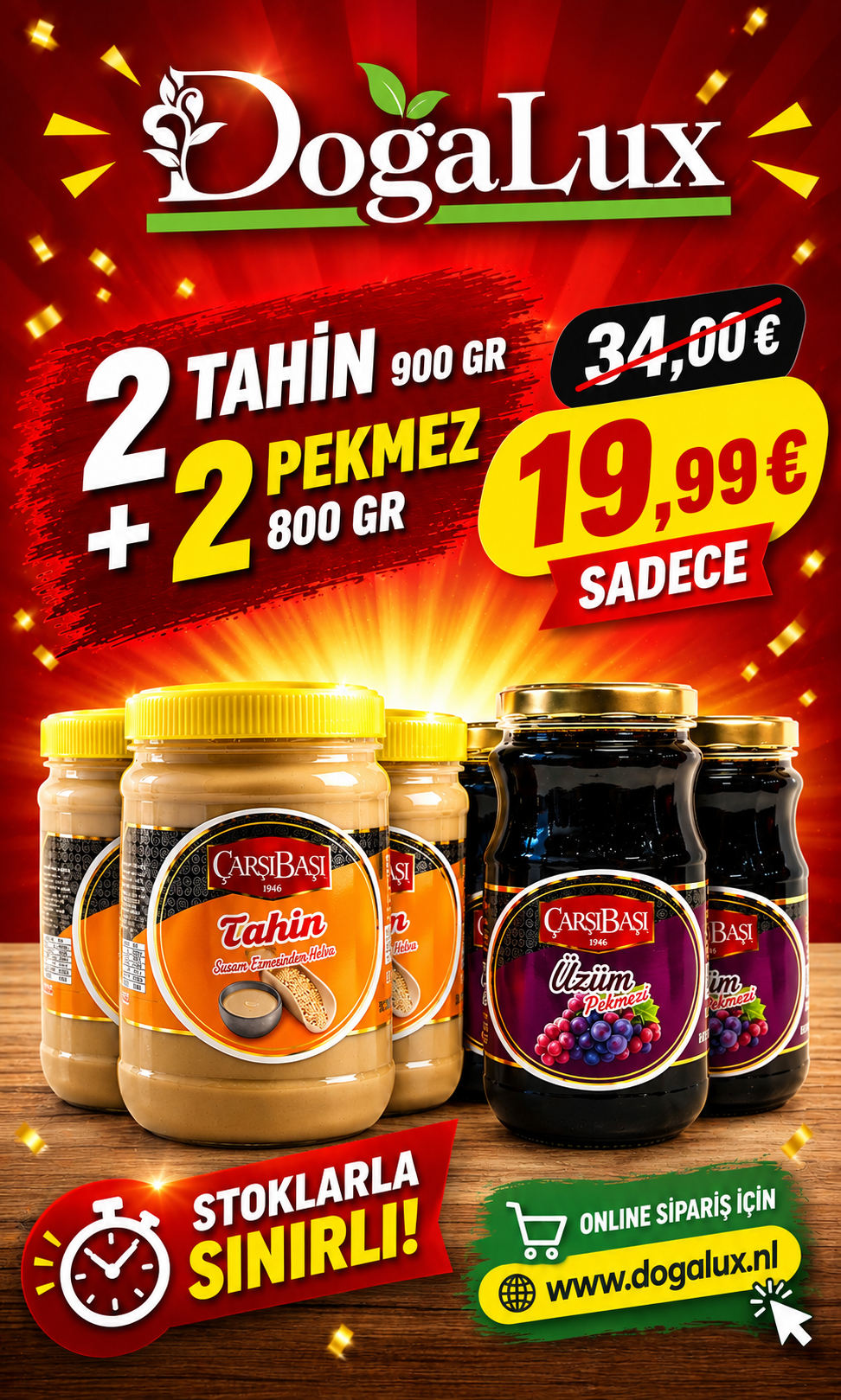 2x Tahin + 2x Uzum pekmezi CarsiBasi “Kampanya!”